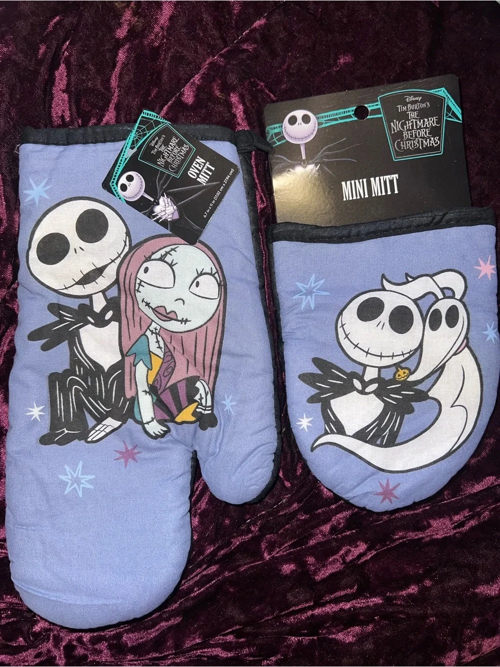 Disney The Nightmare Before Christmas Jack & Sally Pot Holder & Oven Mitt Set